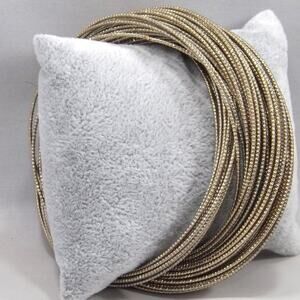 Antiqued Golden Brass Bangle Bracelets, Set of 60 Interlaced, 8 Inches